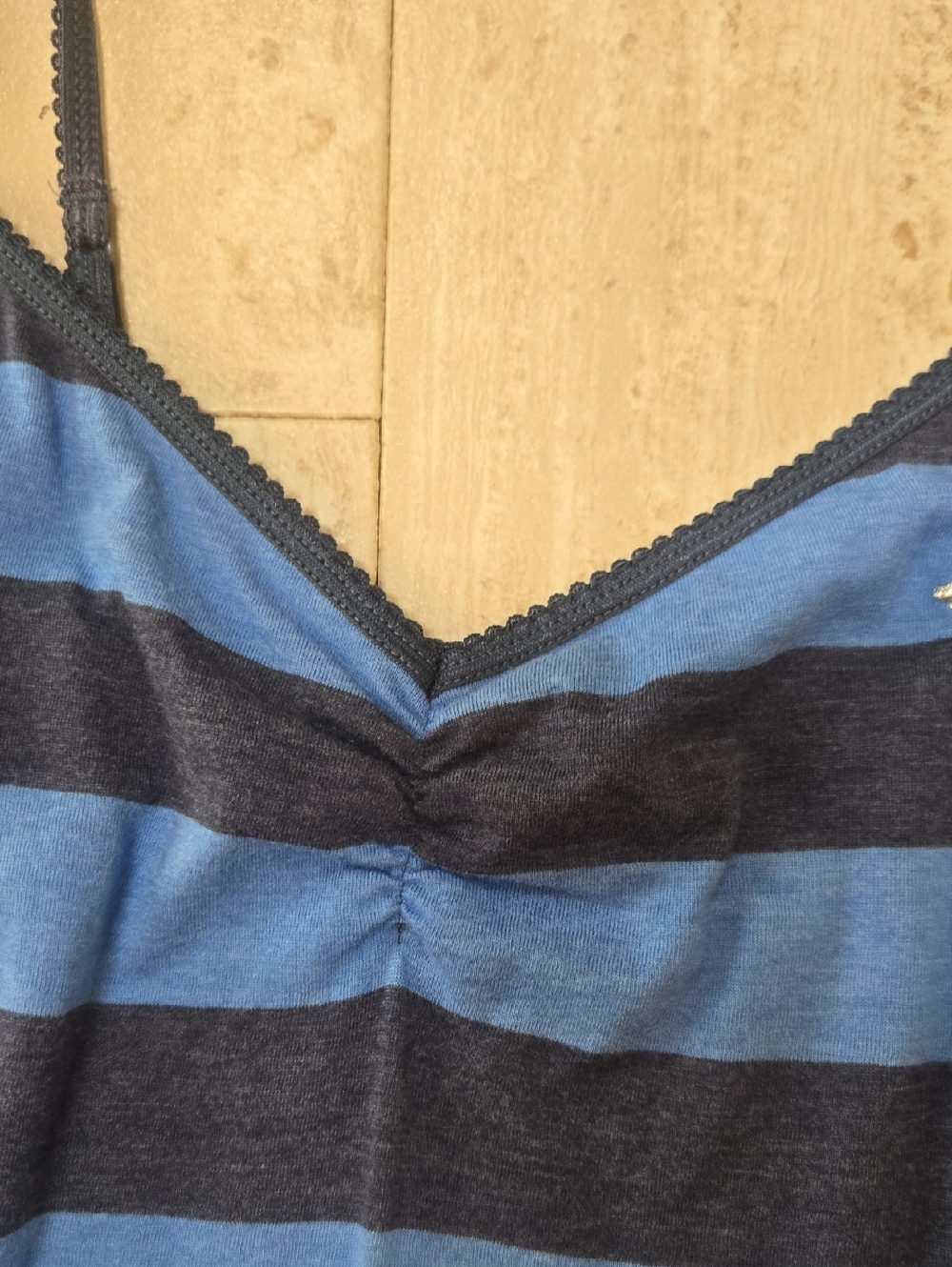 PINK Victoria's Secret Love Pink University Blue Striped Drawstring  Tunic Top - Picture 3 of 10